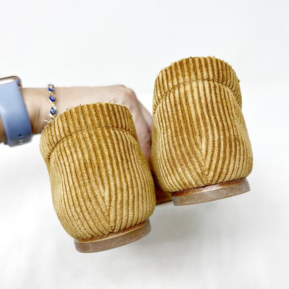 [Miista London] Tan Corduroy Pointed Toe D'Orsay Flats NWOT Size 39 US 8.5 - Picture 6 of 13